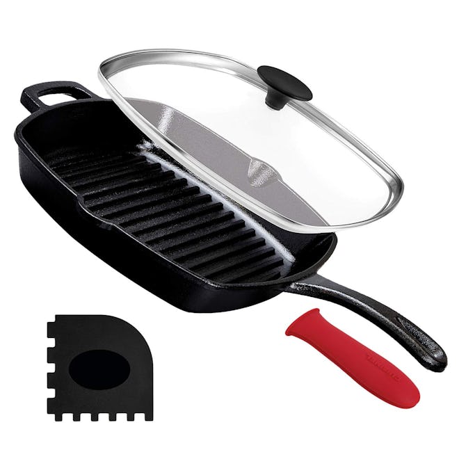 Cuisinel Square Cast Iron Grill Pan (10.5 inches) 