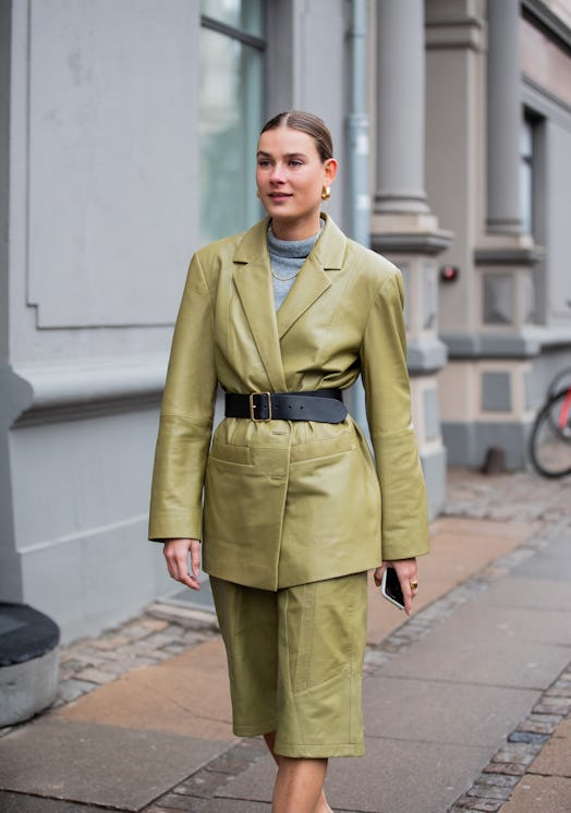 Green Leather Culottes