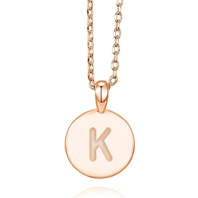 PAVOI 14K Rose Gold Letter Necklace