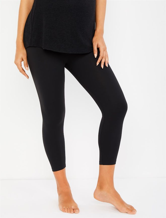 Beyond The Bump Fold Over Belly Crop Maternity Leggings