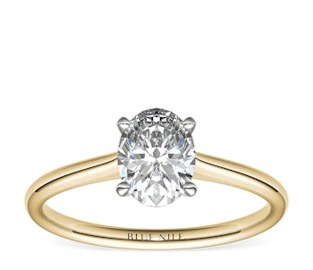 Petite Solitaire Engagement Ring 18k Yellow Gold