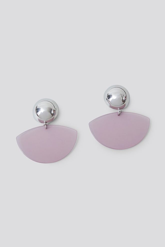 Susa Earring in Light Purple-Silver Acrylic 