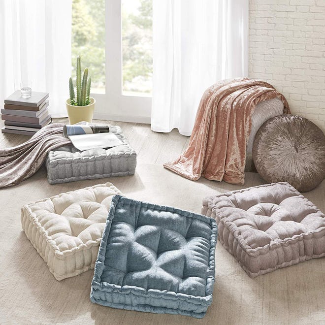 Intelligent Design Chenille Square Floor Pillow 