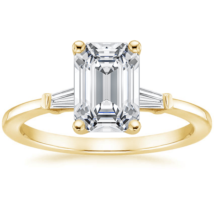 18K Yellow Gold Tapered Baguette Diamond Ring