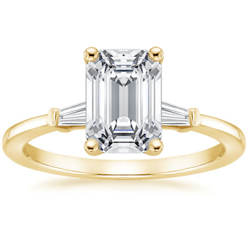 18K Yellow Gold Tapered Baguette Diamond Ring