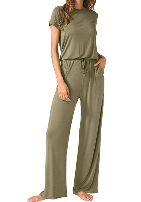 LAINAB Short Sleeve Jumpsuits with Pockets