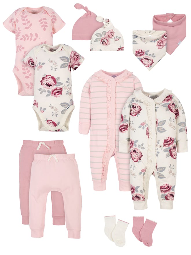 Modern Moments by Gerber Baby Girl Baby Shower Layette Gift Set, 12pc