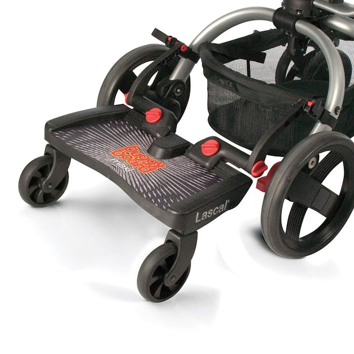 Stroller Kickboard attached to stroller