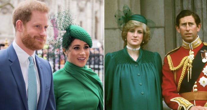 Meghan Markle channeled Princess Diana's green look from decades ago.