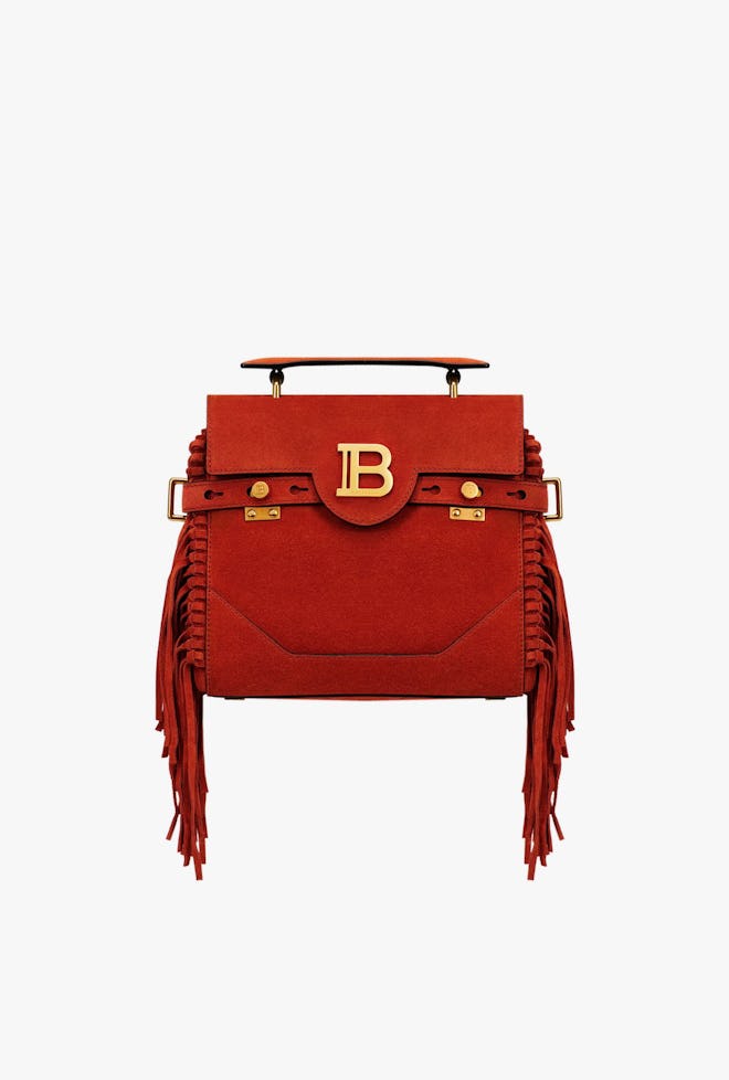 Rust Suede B-Buzz 23 Bag With Fringe