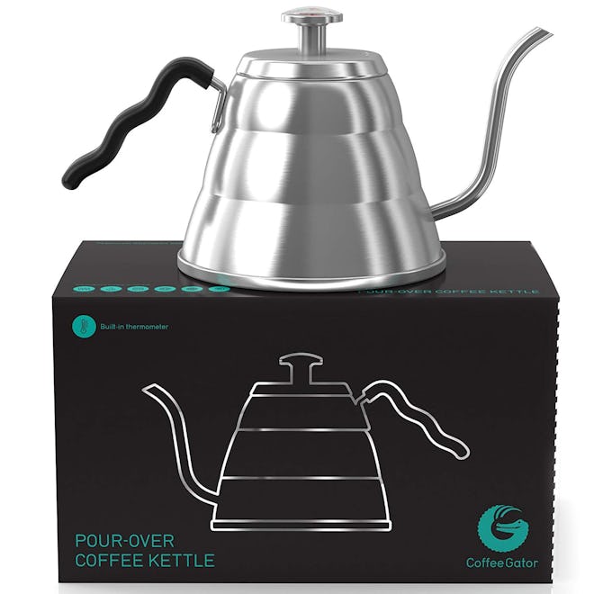Coffee Gator Gooseneck Kettle With Thermometer (34 Oz.)
