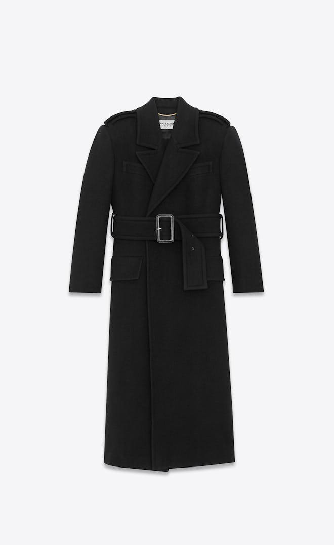 Oversized Belted Coat In Wool And Angora