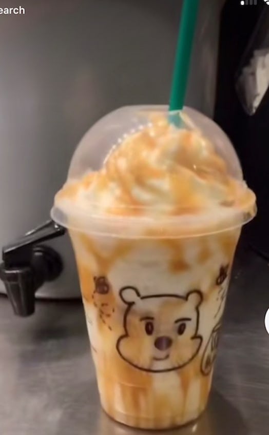 Here's how to order a Winnie The Pooh Frappuccino at Starbucks for a sweet sip. 