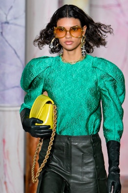 Ulla Johnson chain strap bag at New York Fashion Week.