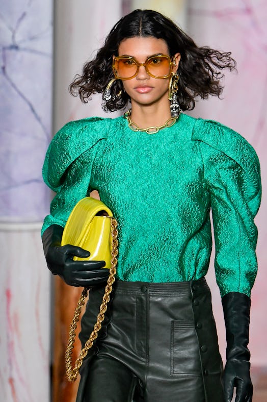 Ulla Johnson chain strap bag at New York Fashion Week.