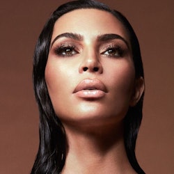 Kim Kardashian poses in a promotional photo for KKW Beauty’s New Classic II Collection launching Mar...