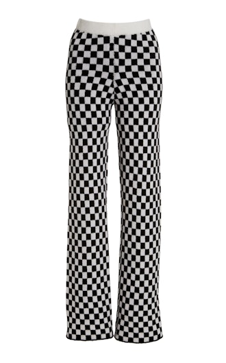 Checker Flared Cashmere Pants