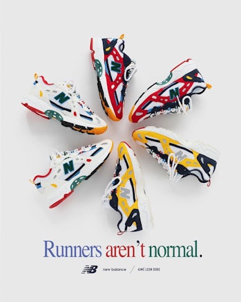 Aime Leon Dore × New Balance runners aren't normal 827 poster Yellow Navy  ald