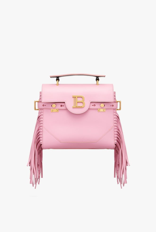 Pink Smooth Leather B-Buzz 23 Bag With Fringe