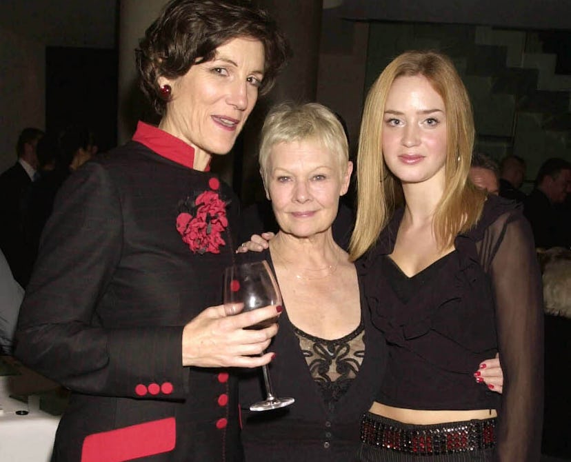 Harriet Walter, Dame Judi Dench, & Emily Blunt at the opening night of 'The Royal Family' in 2001