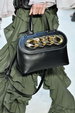 JW Anderson chain-detailed bag at Paris Fashion Week.