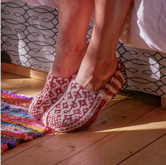 Tibetan Socks Hand Knit Bootie Slippers