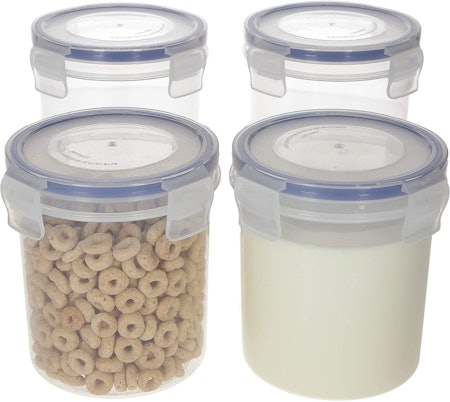 oats overnight containers container jar lids jars plastic oatmeal piece snap lock portable cereal milk airtight storage pack oz