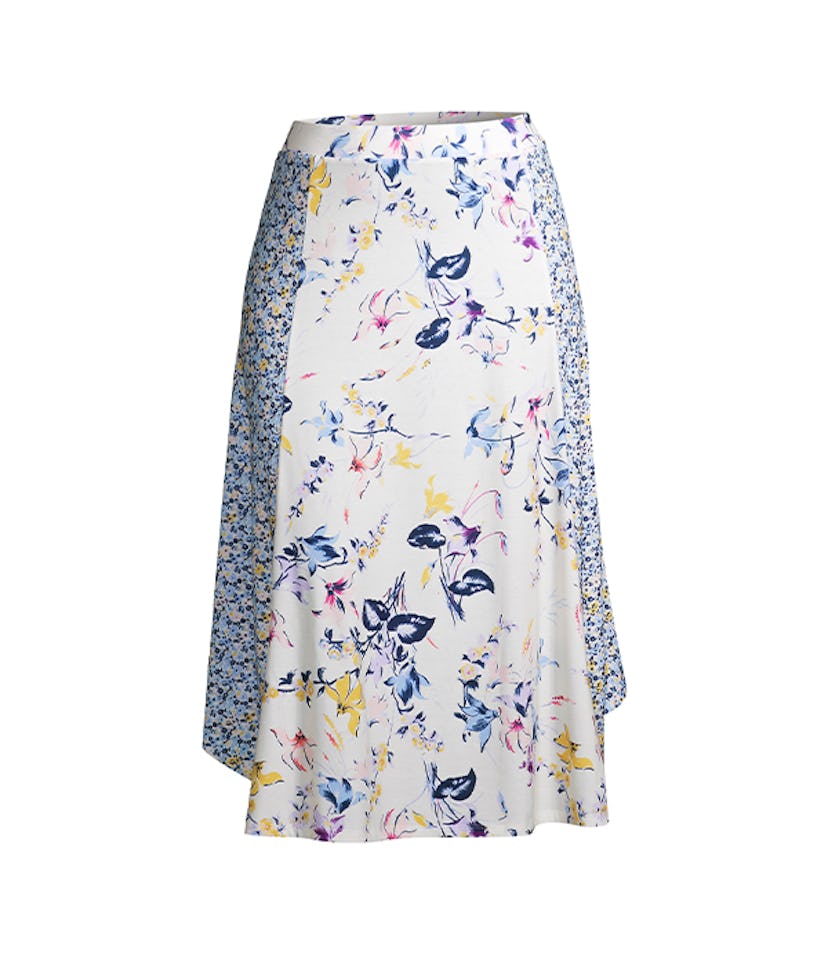Plus Size Floral Print Midi Skirt