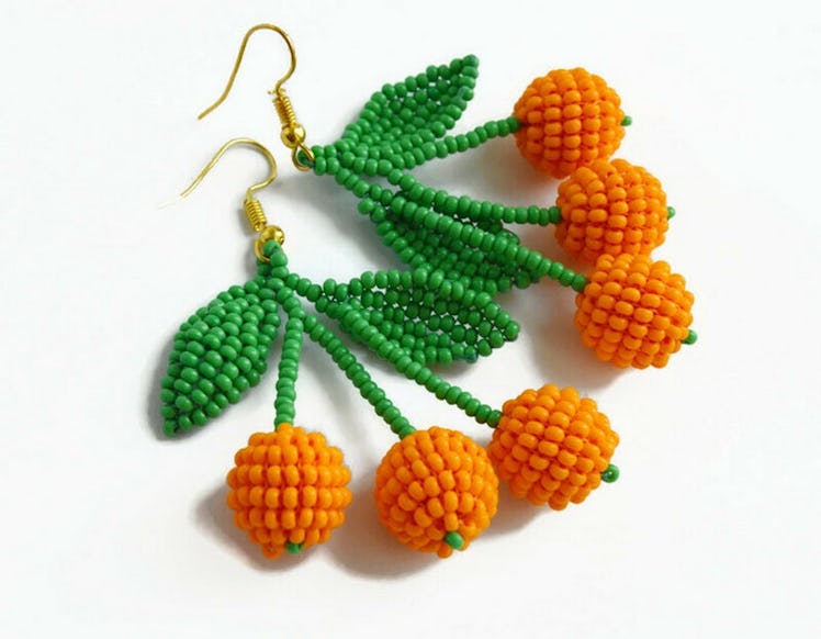 KeychainbyMirami8888 Triple Tangerines Orange Earrings