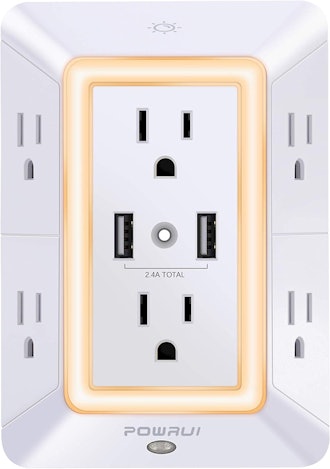 POWRUI Outlet Extender With 2 USB Charging Ports