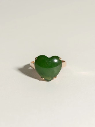 Vintage Jade Heart Ring