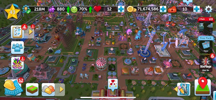 RollerCoaster Tycoon® Touch™ allows players to build their own amusement park, collect coins, and mo...