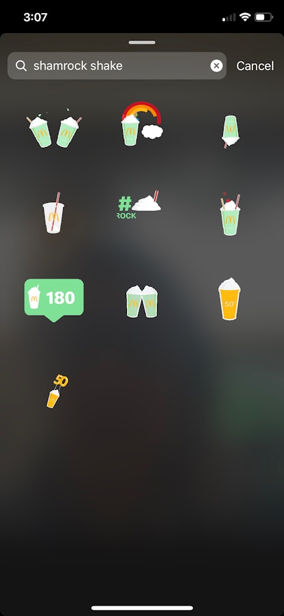 These McDonald's Shamrock Shake GIF stickers for Instagram Story are festive AF.