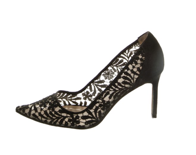 Lace Pointed-Toe Pumps