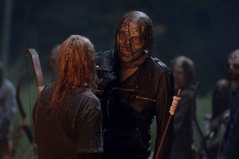Jeffrey Dean Morgan as Negan and Samantha Morton as Alpha in The Walking Dead