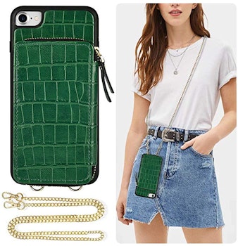 iPhone Wallet Case With Crossbody Chain