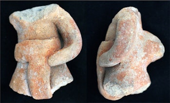 Ballplayer figurine discovered in Oaxaca, Mexico. 