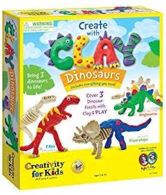 Creativity for Kids Create with Clay Dinosaurs - Build 3 Dinosaur Figures with Modeling Clay