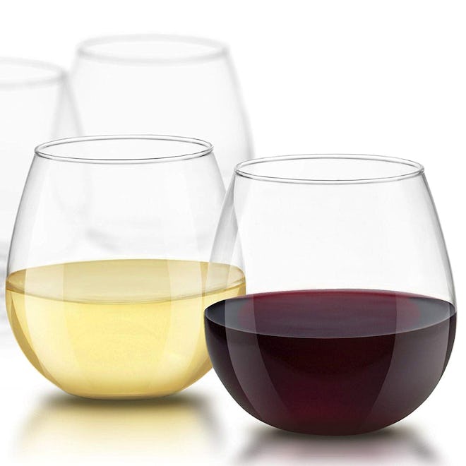 JoyJolt Spirits Stemless Wine Glasses (Set of 4)