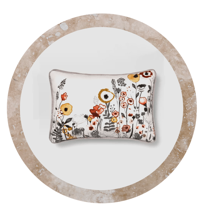 Threshold™ White Floral Watercolor Embroidered Lumbar Pillow 