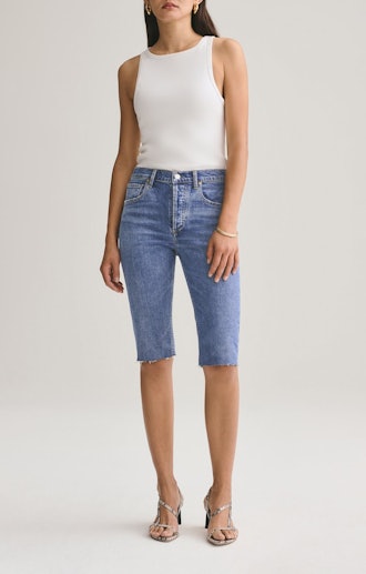 Palda shorts for women's oversized high waisted irregular denim shorts for  women's summer thin pear shaped body design feeling A-line skirt pants