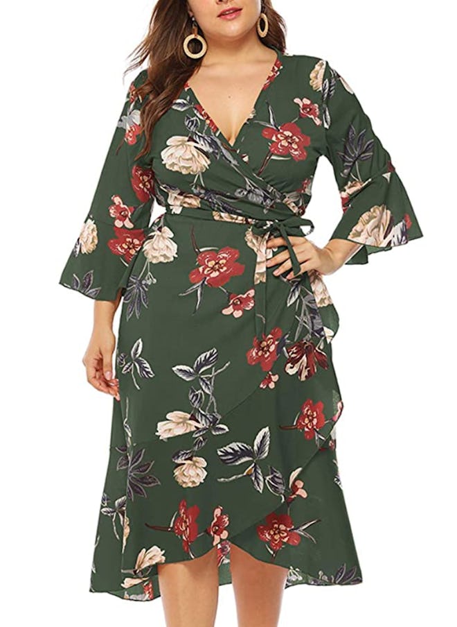 PARTY LADY Plus Size Midi Floral Dress
