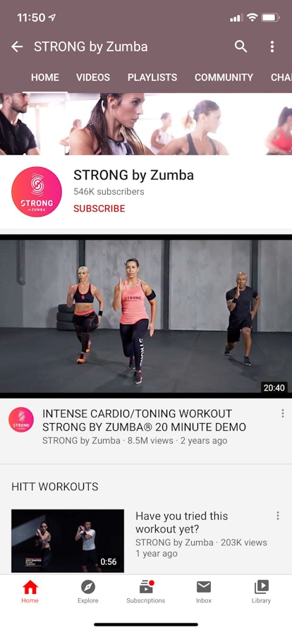 STRONG by Zumba can be accessed on the YouTube app for at-home workouts and intense cardio sessions.