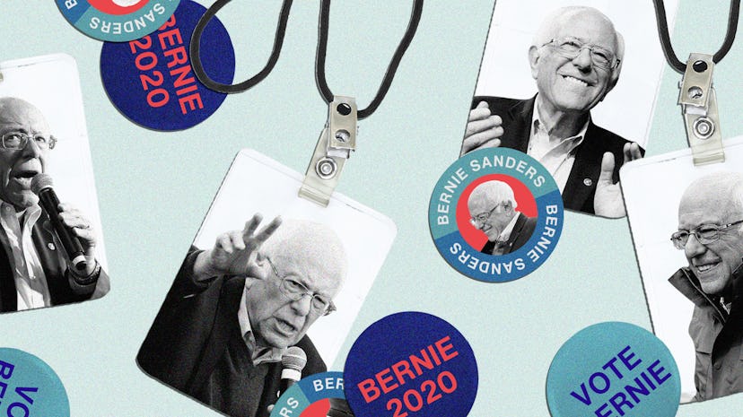 Bernie Sanders' campaign promo material with his photo