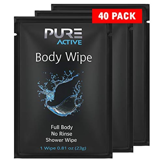 Pure Active Shower Body Wipes 40 Pack