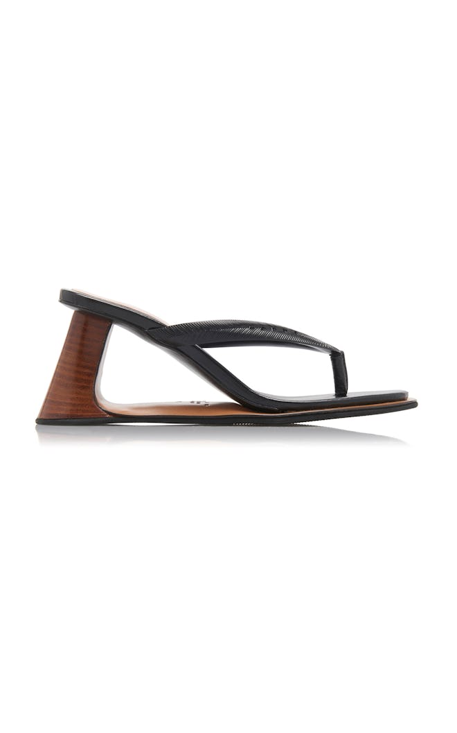 Reverse Leather Thong Sandals