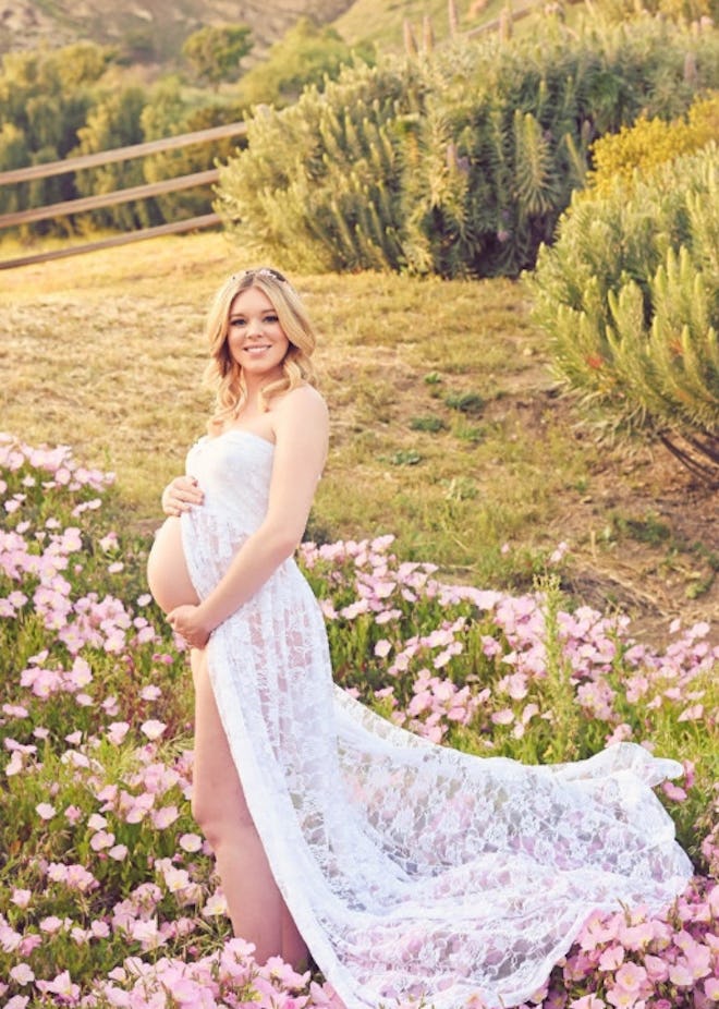 White Maternity Dress For Photo Shoot