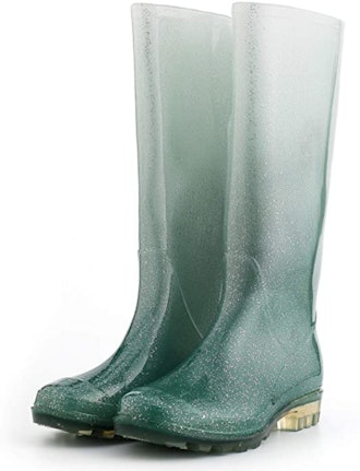  KomForme Knee High Glitter Rain Boots