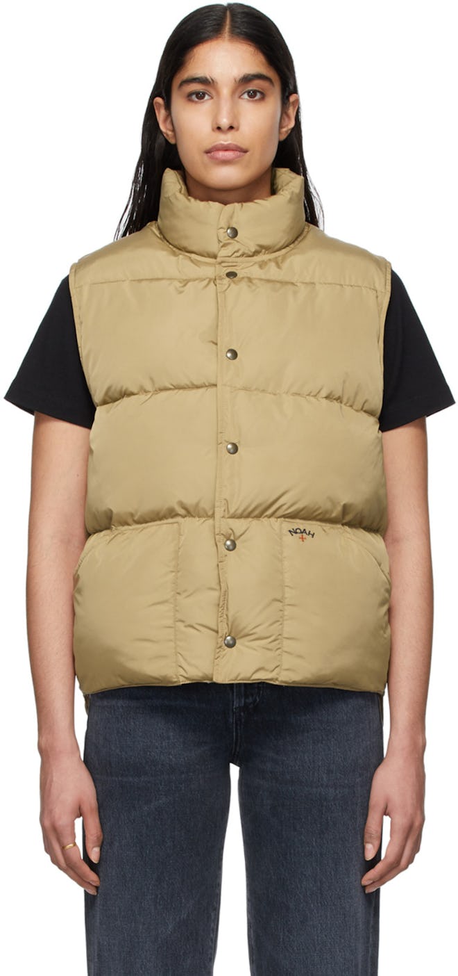 Khaki Cashball Puffer Vest