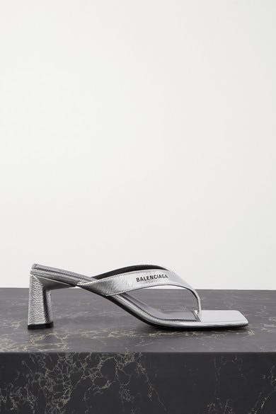 white heeled flip flops